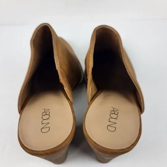 ABOUND Maya Block Heel Mules Shoes Womens Pointed Tan FAUX-LEATHER Size 9.5 M - Picture 5 of 11